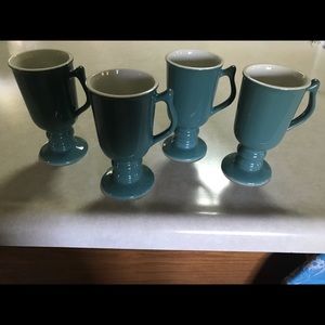 Vintage HALL Irish pedestal set of 4 coffee cups